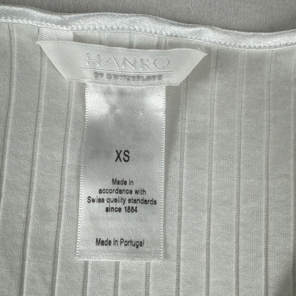 Hanro of Swirtzerland Womens Ribbed Nightgown XS White READ Cotton Sleepwear - Picture 8 of 10